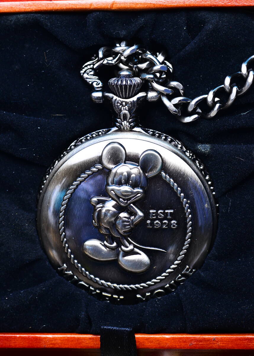  не использовался Mickey Mouse карман часы коллекция кварц карман часы ограниченный товар 