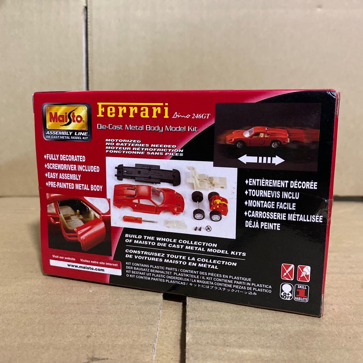 未開封 ダイキャスト メタルボディキットフェラーリ ディノ 246 GT 赤の画像3