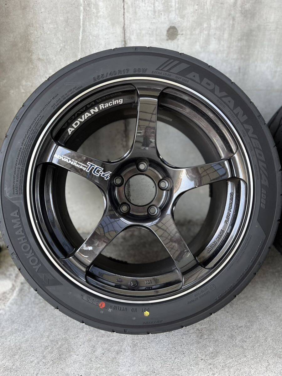 ADVAN RACING TC-4 9j NEOVA アドバン 17in 255/40r17 バリ溝_画像5