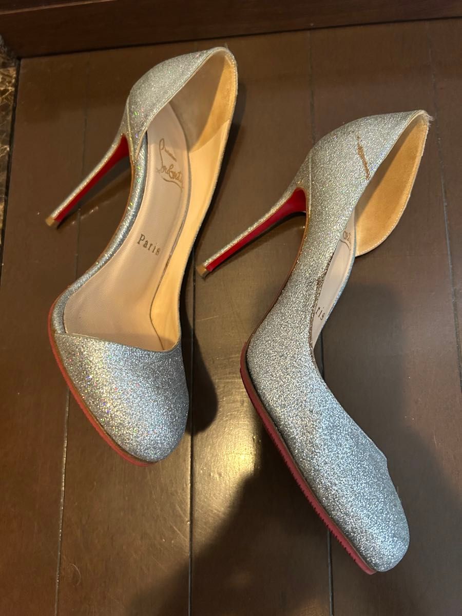 ルブタン35ラメシルバー パンプス クリスチャンルブタン Christian Louboutin