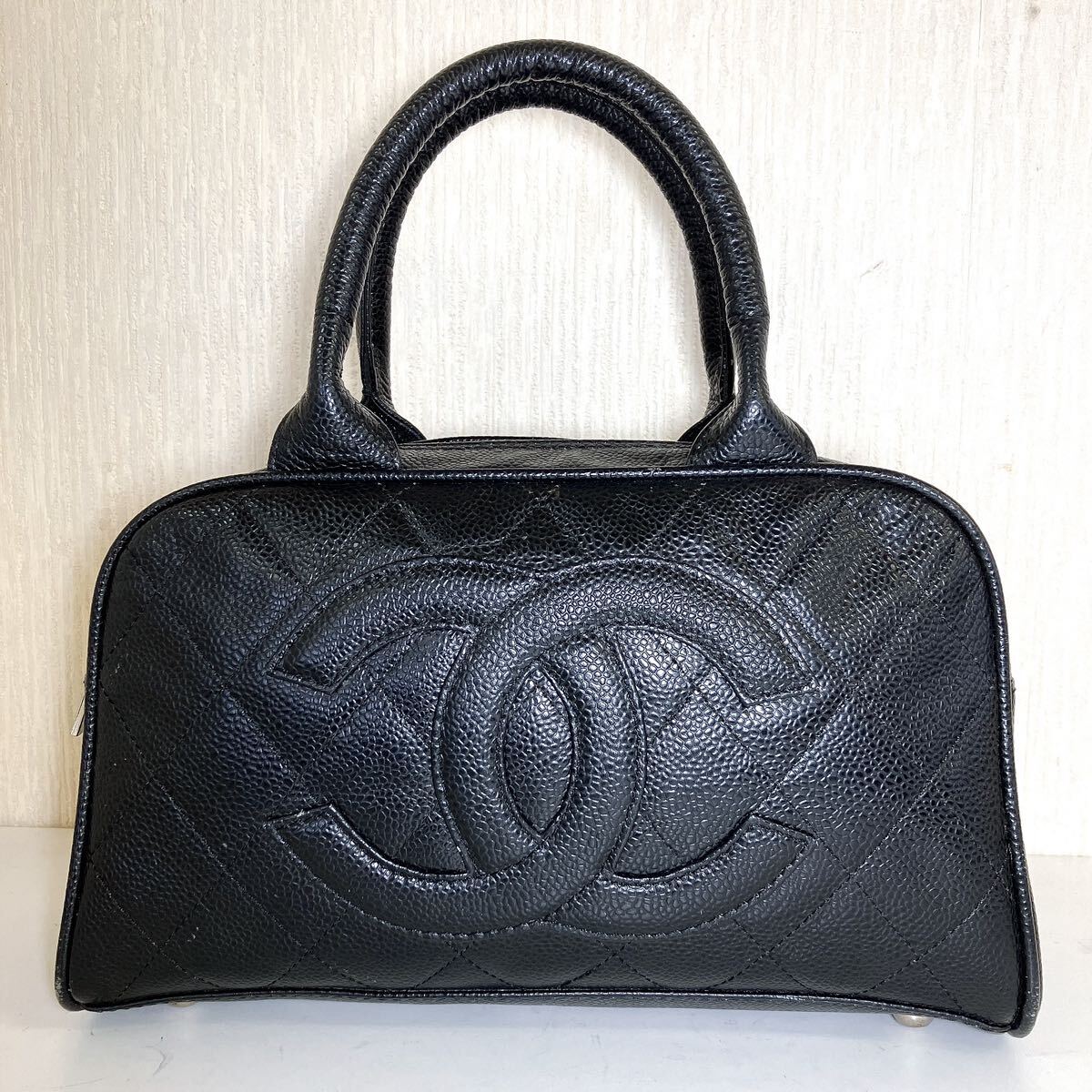 CHANEL シャネル マトラッセ キャビアスキン ハンドバッグ きれい 美品 ココマーク 黒 高級 ブランド おすすめ 大人気 ヴィンテージ レアの画像1