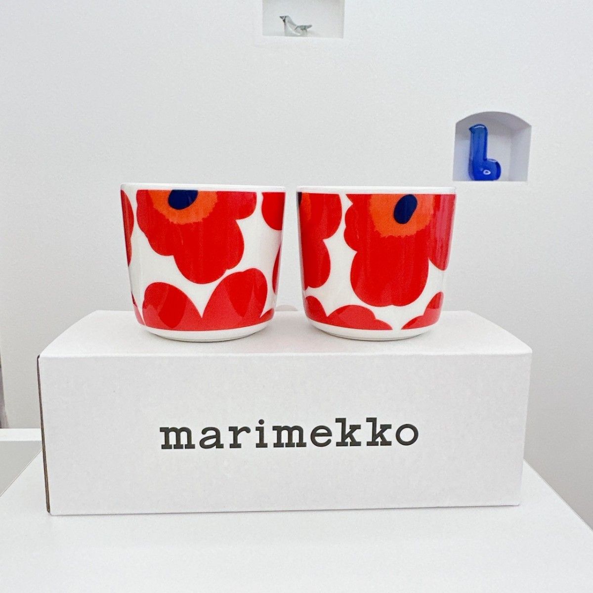 新品未使用 マリメッコ ウニッコ ラテマグ marimekko レッド ペア OIVA RED マグカップ