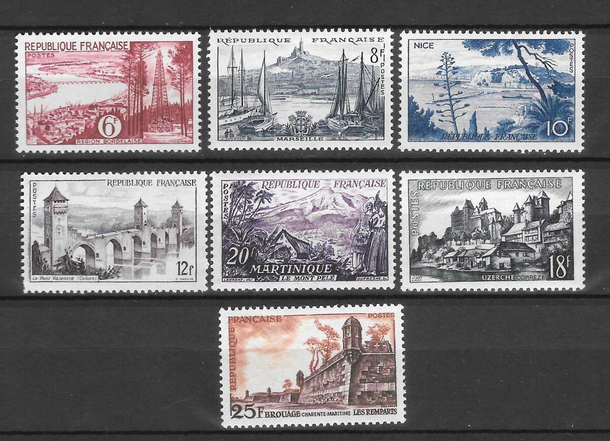 フランス 1955年 ★観光切手★7枚の画像1