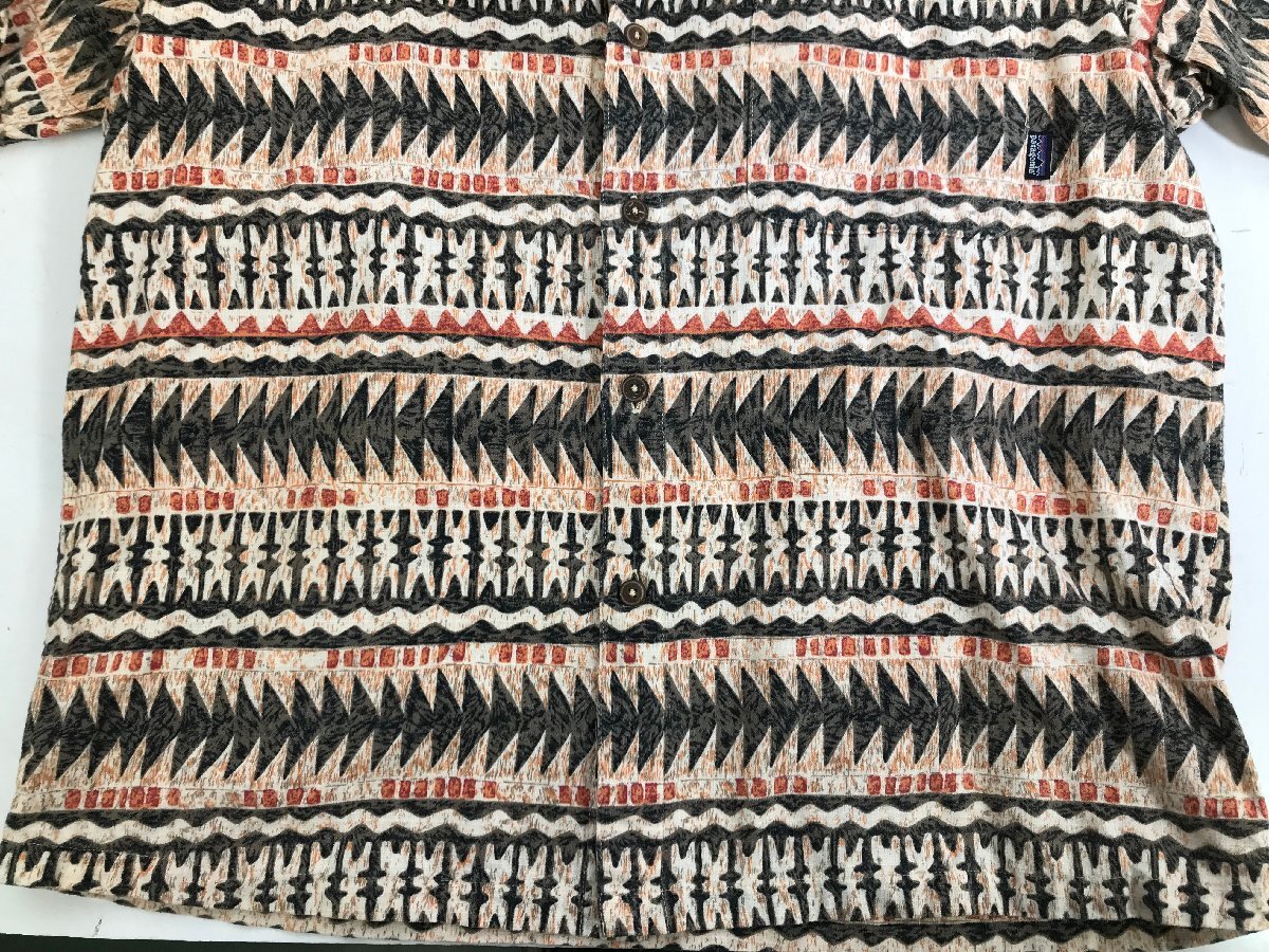 patagonia パタゴニア 半袖 シャツ パタロハ ネイティブ柄 オレンジ系 サイズ S シャツ メンズ '97 ユーズド_画像4