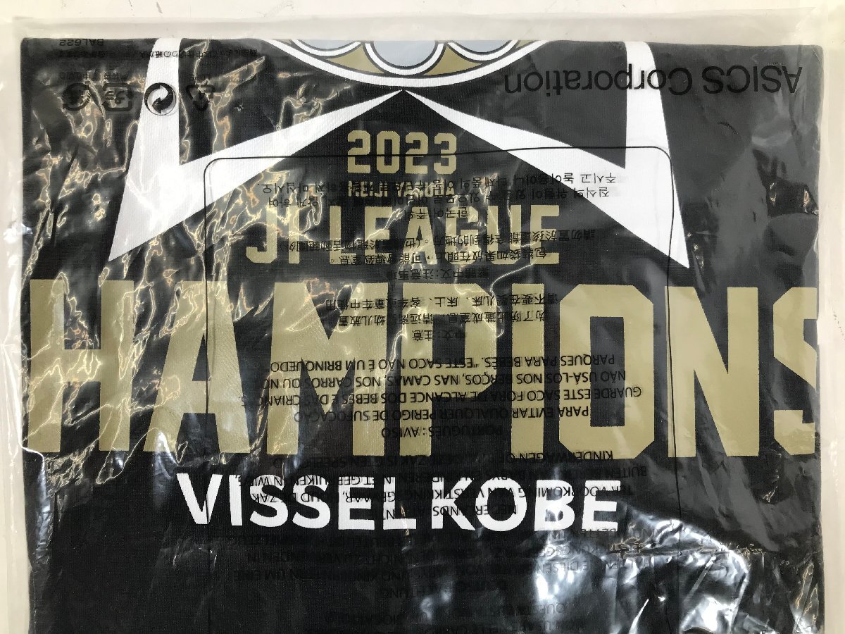 asics アシックス ヴィッセル神戸 2023 J1 LEAGUE CHAMPIONS VISSEL KOBE 優勝記念Tシャツ サイズ M ブラック 未使用品の画像4