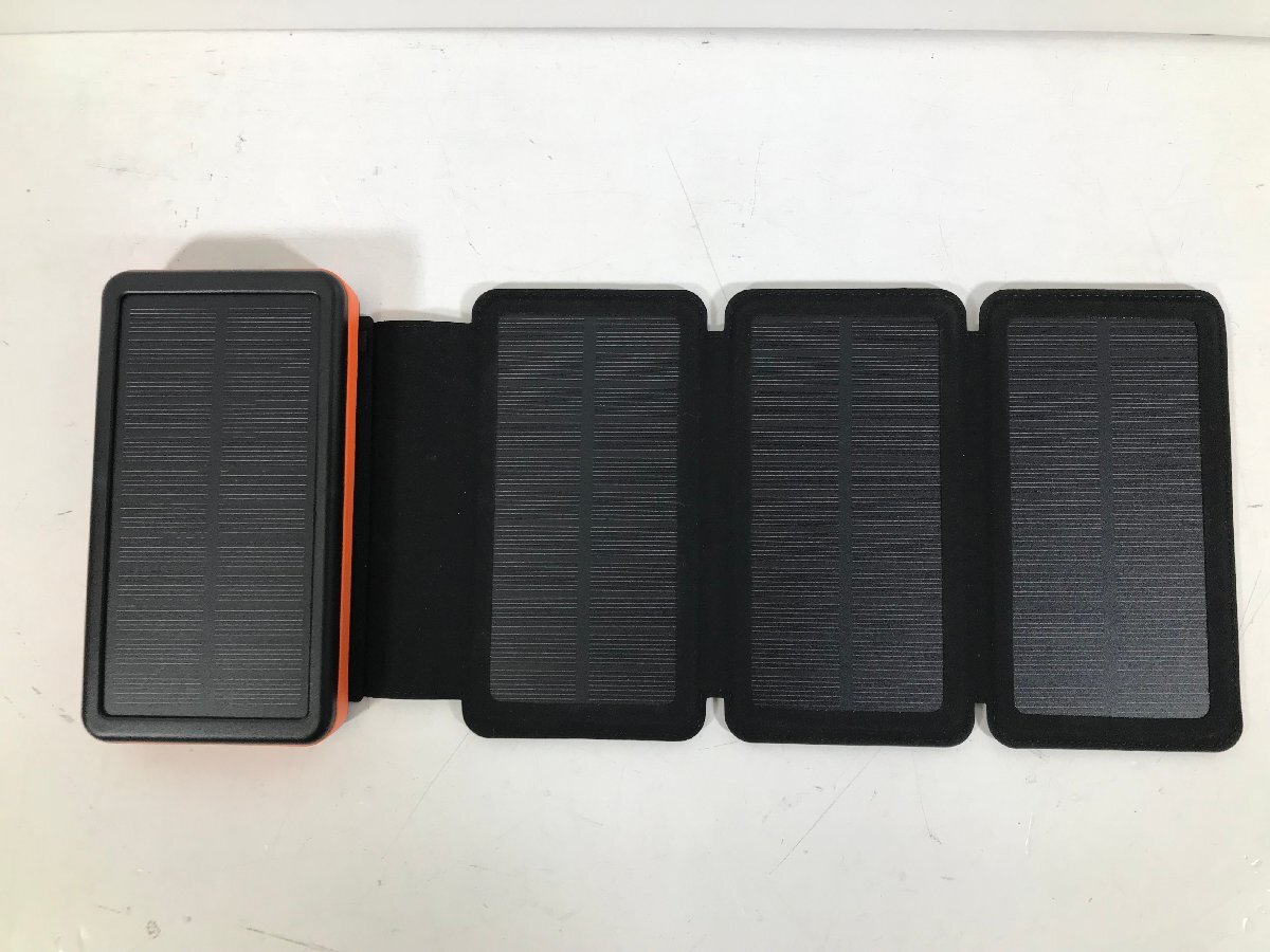 5Star Portable Solar Charger ソーラーチャージャー モバイルバッテリー ソーラパネル 4枚搭載 25000mAh オレンジ ユーズドの画像3