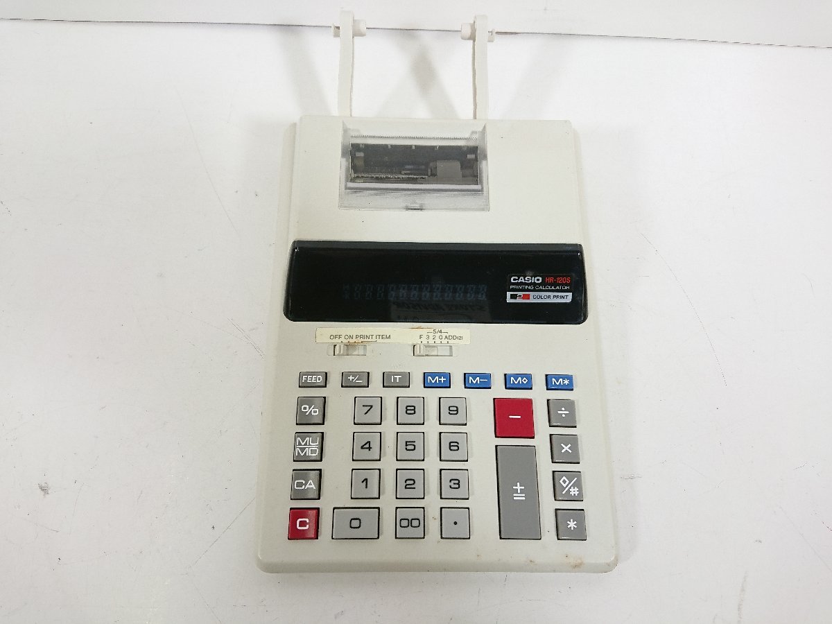 CASIO Casio display control attaching electronic record count machine HR-120S electrification has confirmed electron count machine count machine calculator printer calculator office work supplies office supplies Junk 