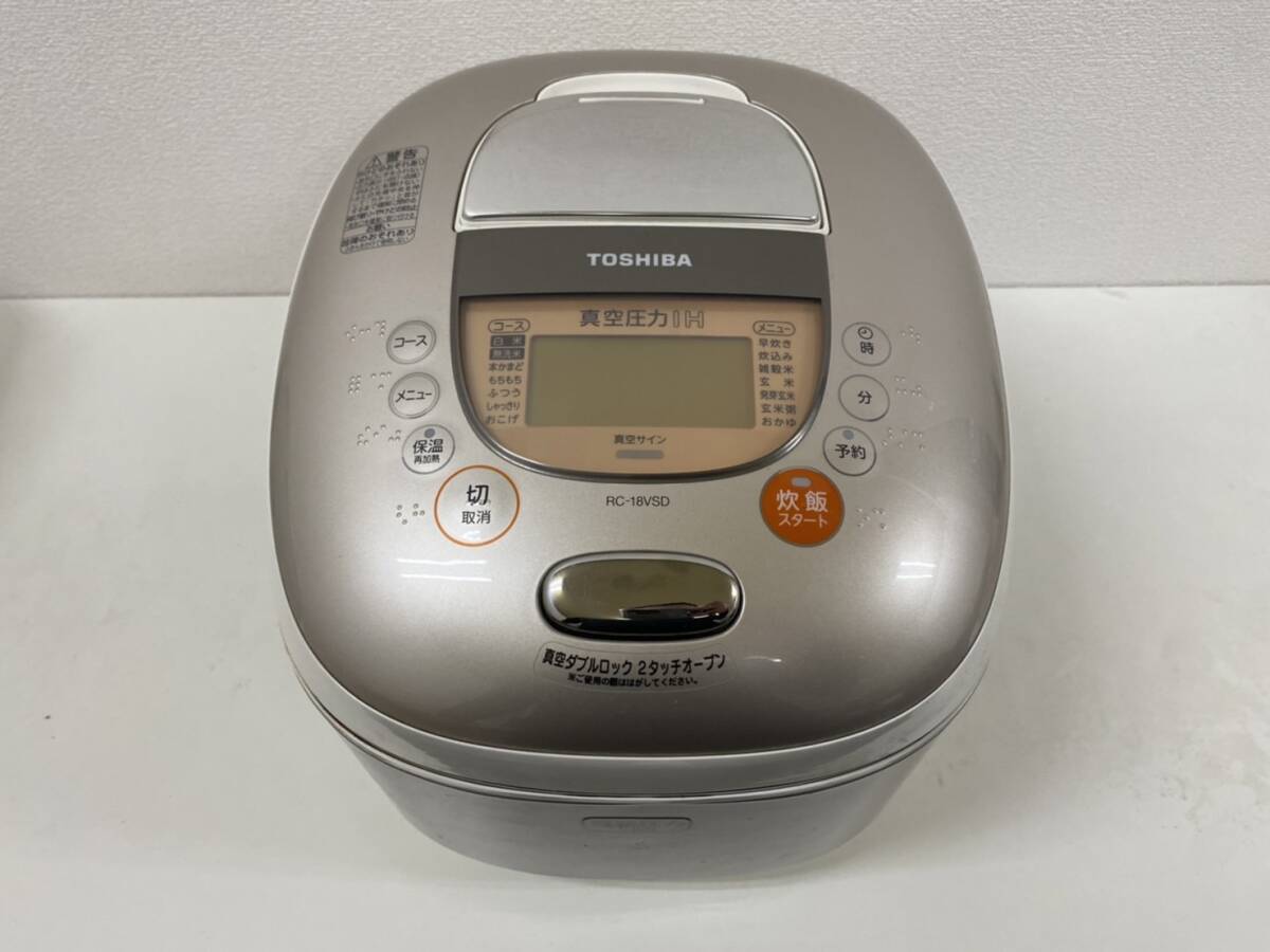 【A089】ジャンク品 TOSHIBA 東芝 真空圧力IH保温釜 RC-18VSD 1.8L 2010年製 レディッシュゴールドの画像1