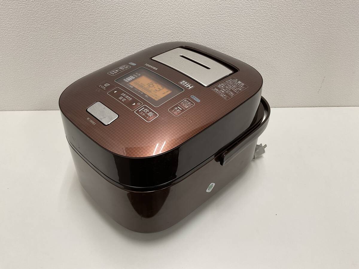 [A095] junk TOSHIBA Toshiba vacuum pressure IH jar rice cooker RC-10VXE3 1.0L 2015 year made gran Brown 