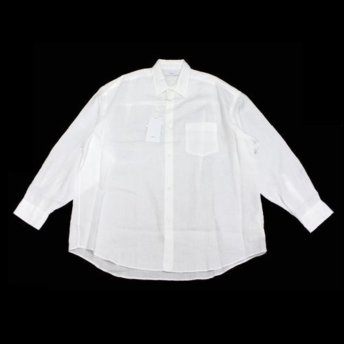 Graphpaper グラフペーパー 23SS Linen L/S Oversized Regular Collar Shirt シャツ F ホワイトの画像2