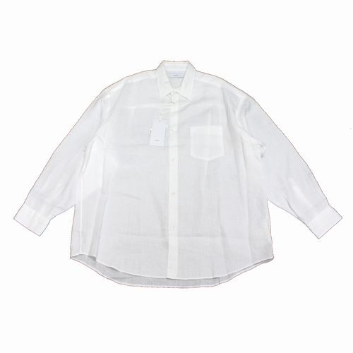 Graphpaper グラフペーパー 23SS Linen L/S Oversized Regular Collar Shirt シャツ F ホワイトの画像1