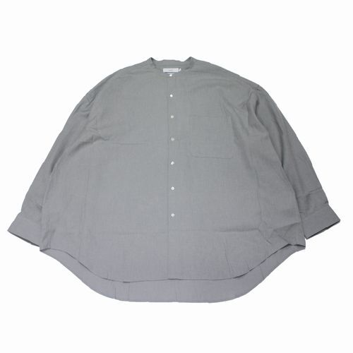 Graphpaper グラフペーパー 23SS inen Cupro Oversized Band Collar Shirt バンドカラーシャツ F グレー