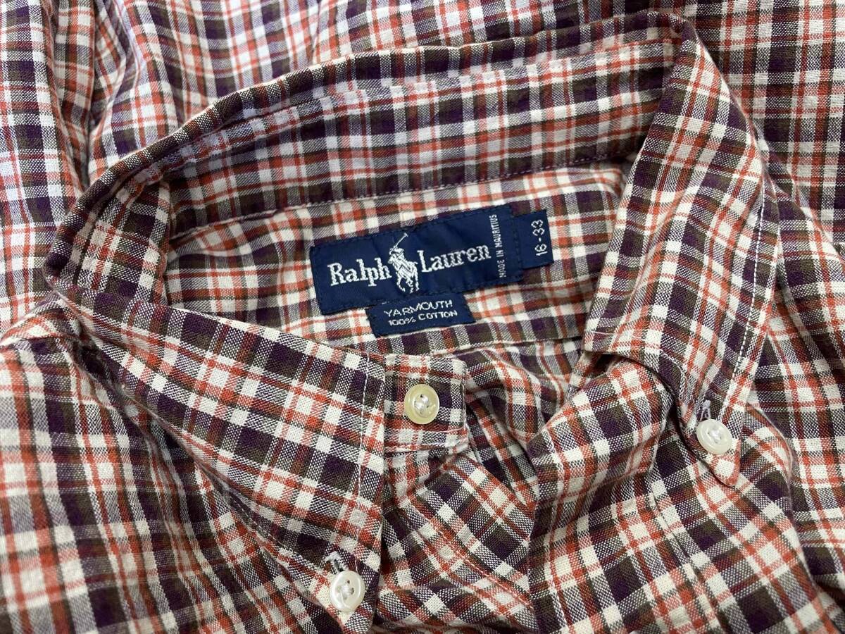 【Ralph Lauren/ラルフローレン】90s Vintage Check B.D.Shirt Oversized 90年代 ビンテージ チェック ボタンダウンシャツ オーバーサイズ_画像6