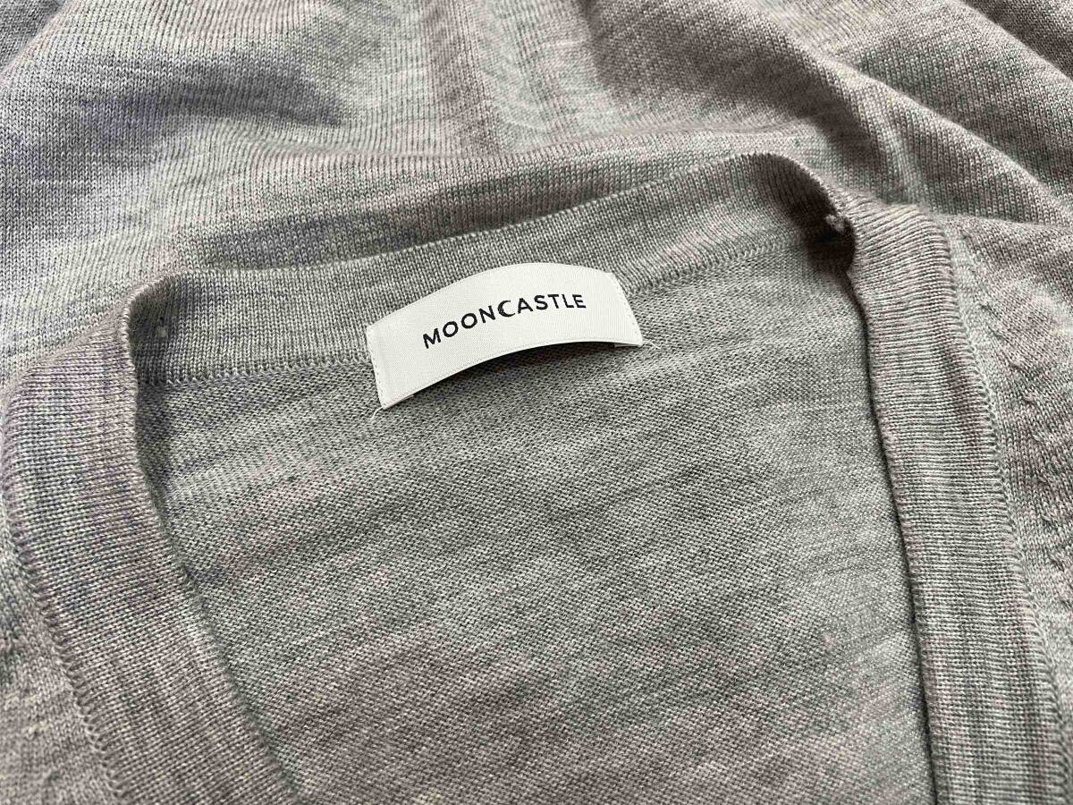 【MOONCASTLE/ムーンキャッスル】MC4 Wool Cardigan sizeM MADE IN JAPAN エクストラファイン メリノウール カーディガン グレー_画像9