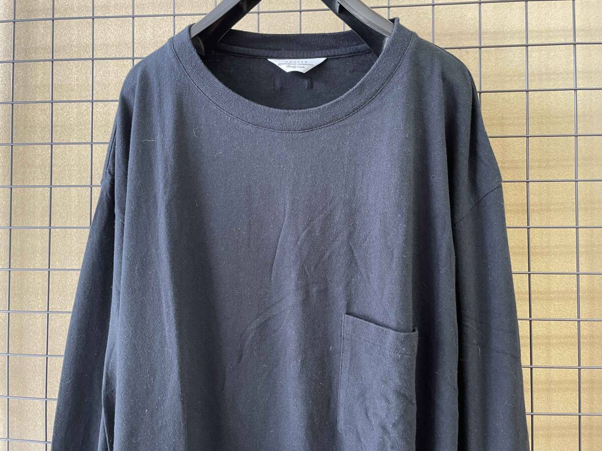 【UNUSED/アンユーズド】LONG SLEEVE POCKET T-SHIRT BLACK size2 ロングスリーブ ポケット Tシャツ TEE ブラック オーバーサイズ_画像2