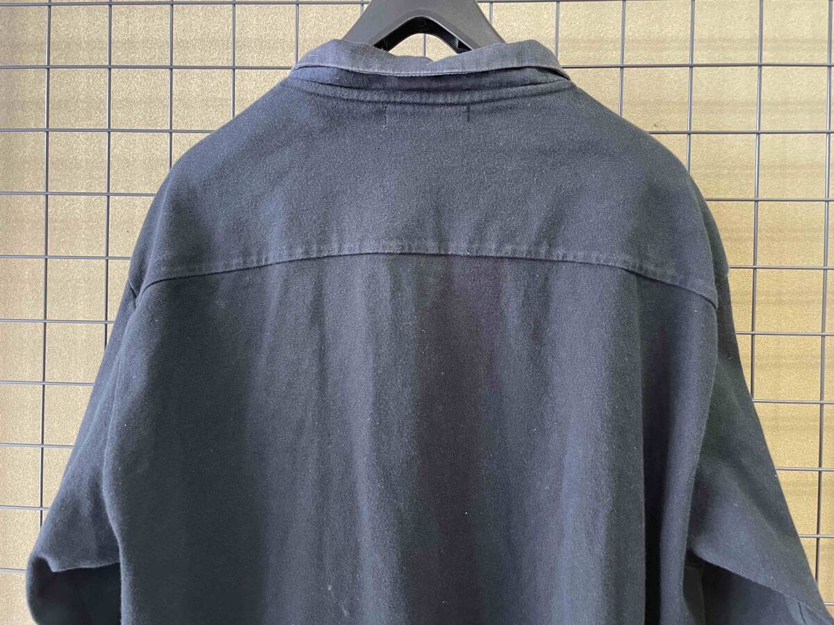 【DIGAWEL/ディガウェル】Linen Collar Long Sleeve Polo Shirt BLACK リネンカラー ロングスリーブ ポロシャツ ブラック カットソーの画像5