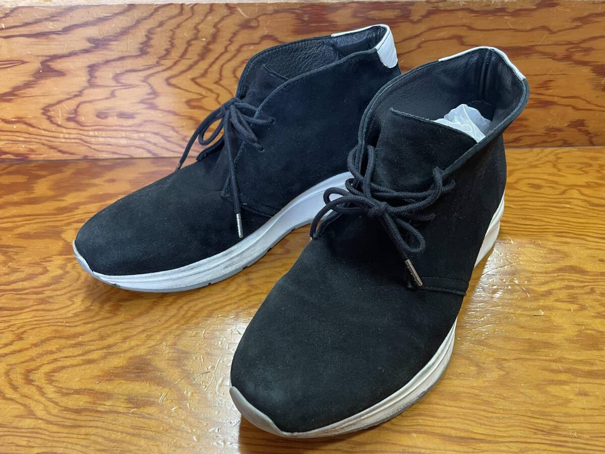 MADE IN PORTUGAL【WEWILL FOOTWEAR/ウィーウィル フットウェア】Black Suede Leather Sneakers 42 スエード ミドルカット スニーカー_画像1