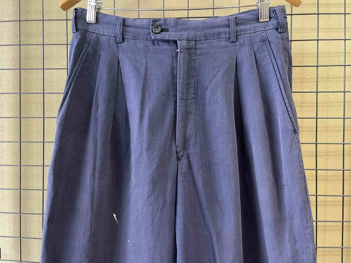 【COMME des GARCONS HOMME/コムデギャルソンオム】初期 80s Tuck Wide Trouser ビンテージ タック ワイドシルエット トラウザー パンツの画像2