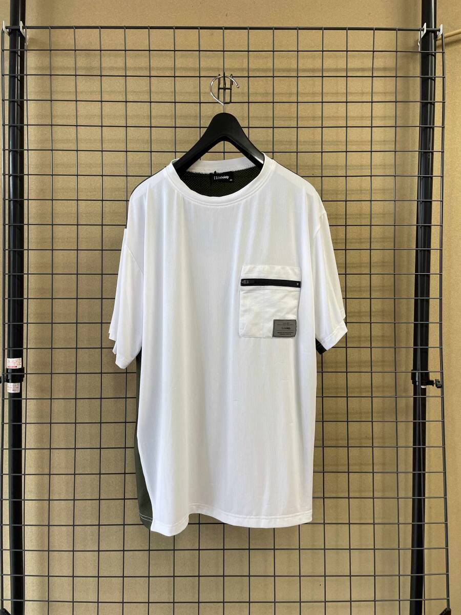 タグ付き 未着用【Subciety/サブサエティ】22ss LEISURE DRY TEE sizeM WHITE メッシュ ドライ Tシャツ ポケット付き 吸水速乾性 伸縮 の画像1