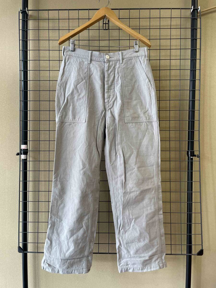 【HATSKI/ハツキ】HTK-19004 Baker Pants Cotton×Linen MADE IN JAPAN ベイカーパンツ コットン×リネン ワイド トラウザー ワークの画像1