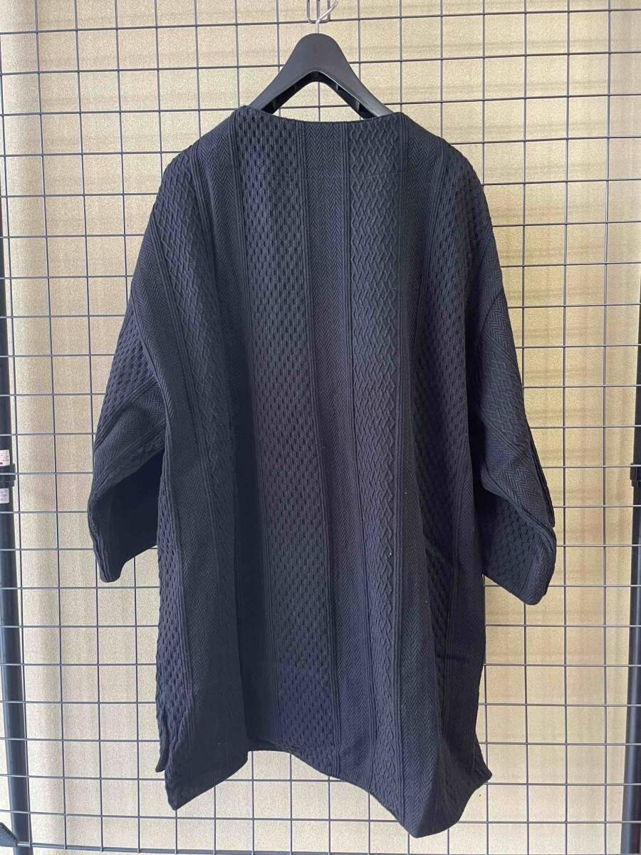 【WEWILL/ウィーウィル】Oversized Shirt Set Up size1 BLACK オーバーサイズ ジャガード カフタンシャツ ブラック セットアップ 日本製の画像4