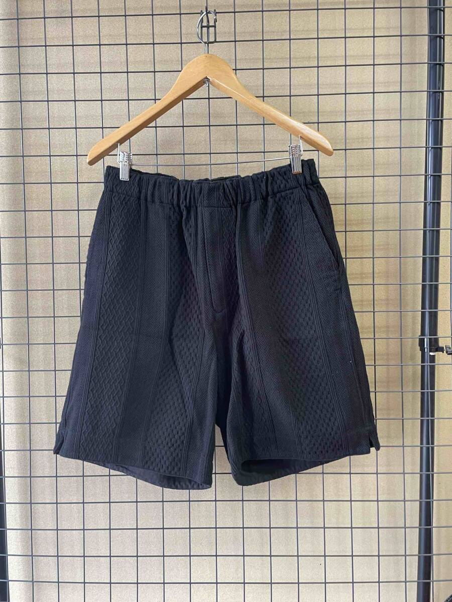 【WEWILL/ウィーウィル】Easy Shorts size1 BLACK Set Up MADE IN JAPAN ジャガード イージーショーツ セットアップ ショートパンツ_画像1