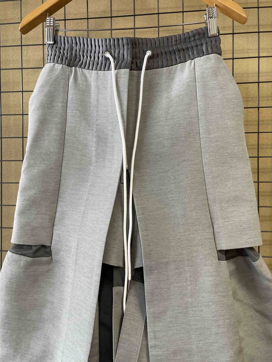 SAMPLE【sacai/サカイ】Layered Design Wide Shorts Pants GRAY レイヤードデザイン ワイドショーツ レディース パンツ 変形デザインの画像2