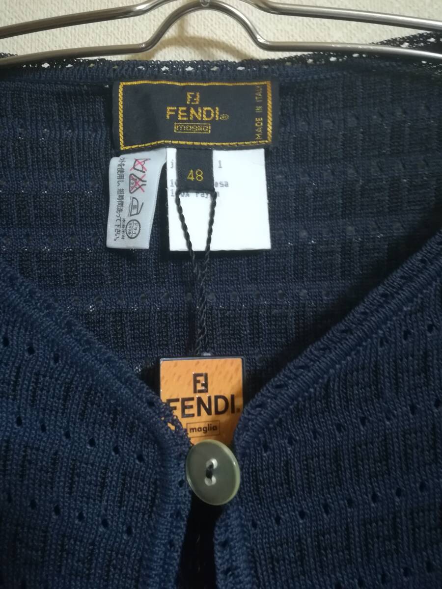  new goods FENDI Zucca pattern ... braided zucca navy large size size 48