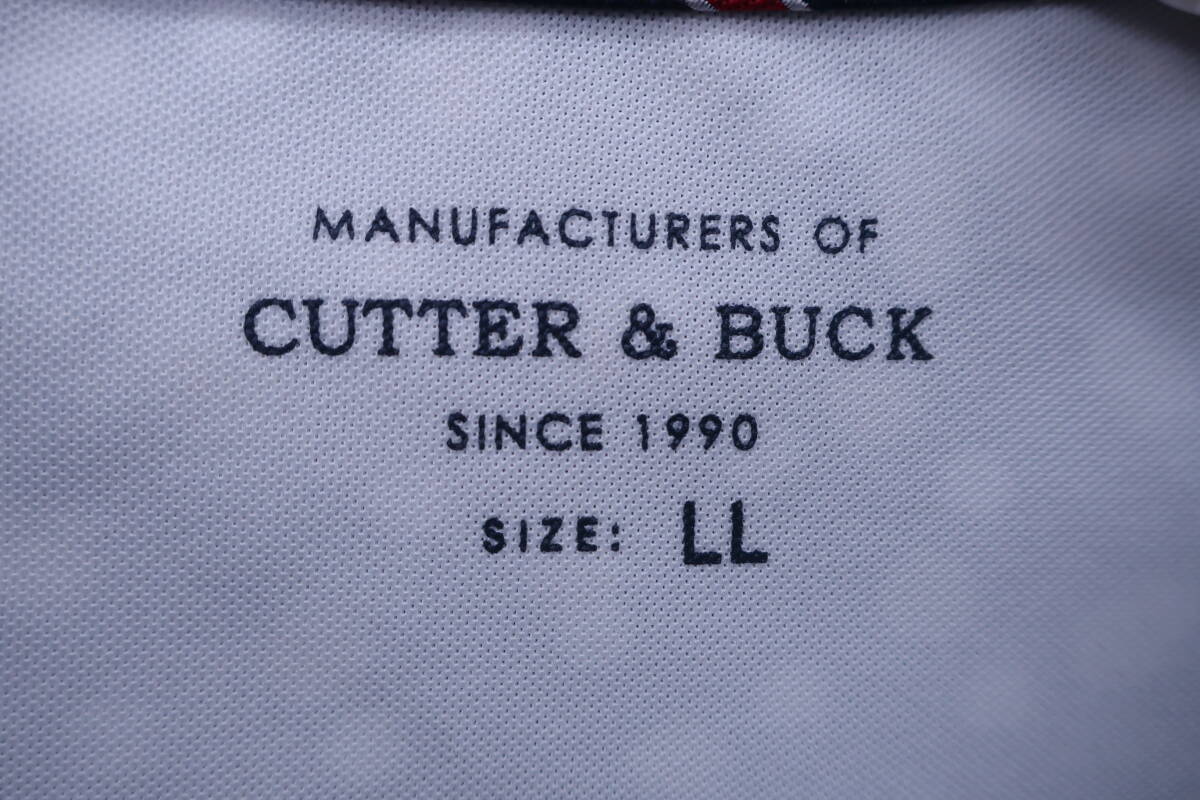 【美品】CUTTER&BUCK(カッター＆バック) ポロシャツ 紺白玉柄 メンズ LL ゴルフ用品 2404-0223 中古_画像3