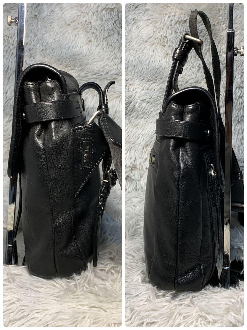 美品 TUMI トゥミ ショルダーバッグ サコッシュ ポシェット バック 鞄 カバン オールレザー 斜め掛け可能 肩掛け可能 通勤 ビジネス メンズの画像4