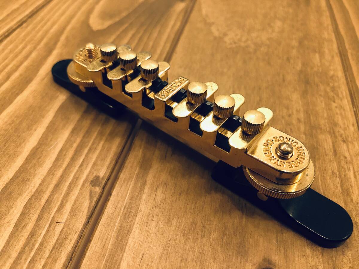 Gretsch グレッチ SYNCRO-SONIC BRIDGE メリタ シンクロソニック ブリッジ GOLD ゴールド エレキギター パーツ 中古品の画像2