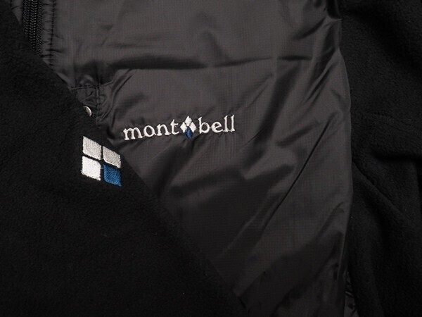 新品正規 mont-bell モンベル マイクロフリース×リップストップ Willys ジャケット メンズ100(L)ブラック(BLACK) 直営店購入 WUJF601の画像7