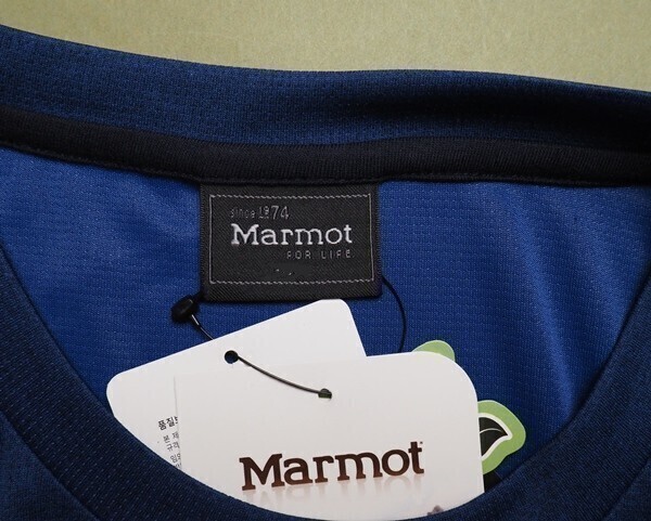 新品正規 Marmot マーモット 海外限定 接触冷感 消臭抗菌 Mision Round 半袖 Tシャツ100(L)ネイビー(NA) 直営店購入 TSM9002の画像6