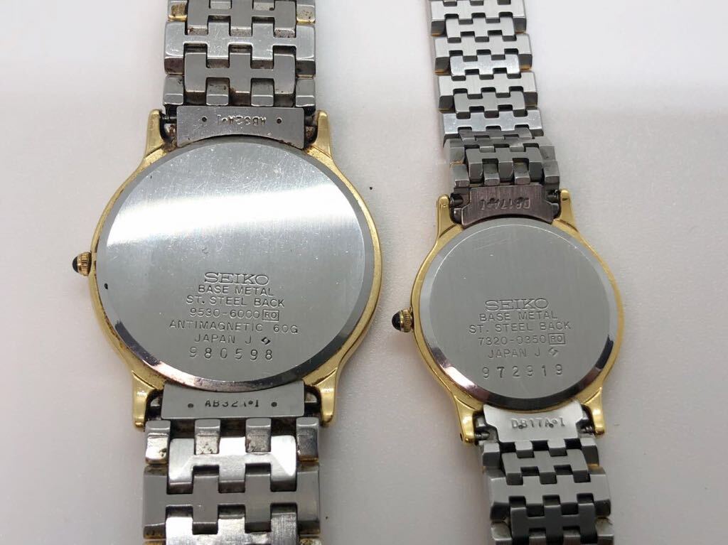 1 jpy SEIKO Dolce 9530-6000ek surrey n7320-0350 wristwatch pair quartz new goods battery replaced operation goods combination color 