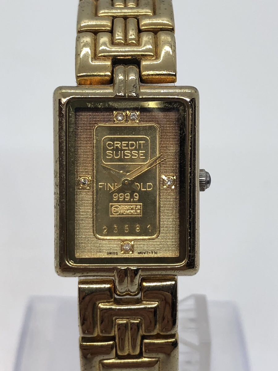 1円 エルジン ELGIN FK-582-TN インゴット FINE GOLD 999.9 クオーツ 腕時計 不動品_画像1