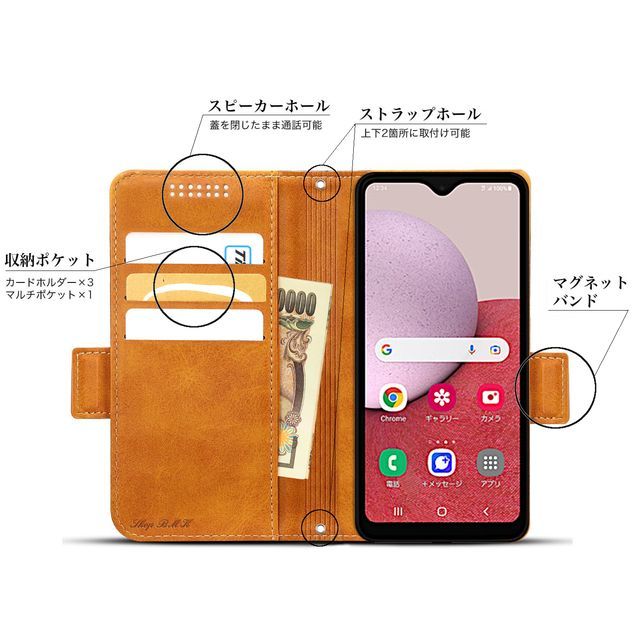 Galaxy A23 5G SC-56C SCG18 レザーケース Brown●の画像2