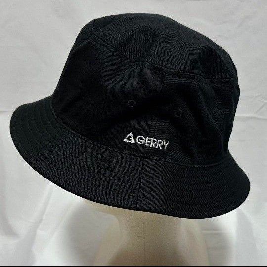 新品　帽子 ハット GERRY　ジェリー　ロゴ刺繍　ツイルバケットハット　バケハ　ユニセックス　BLACK