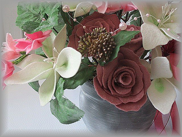  classical modern! 100 .. Sakura ornament . flower decoration! felt . made . flower ..! hand made!