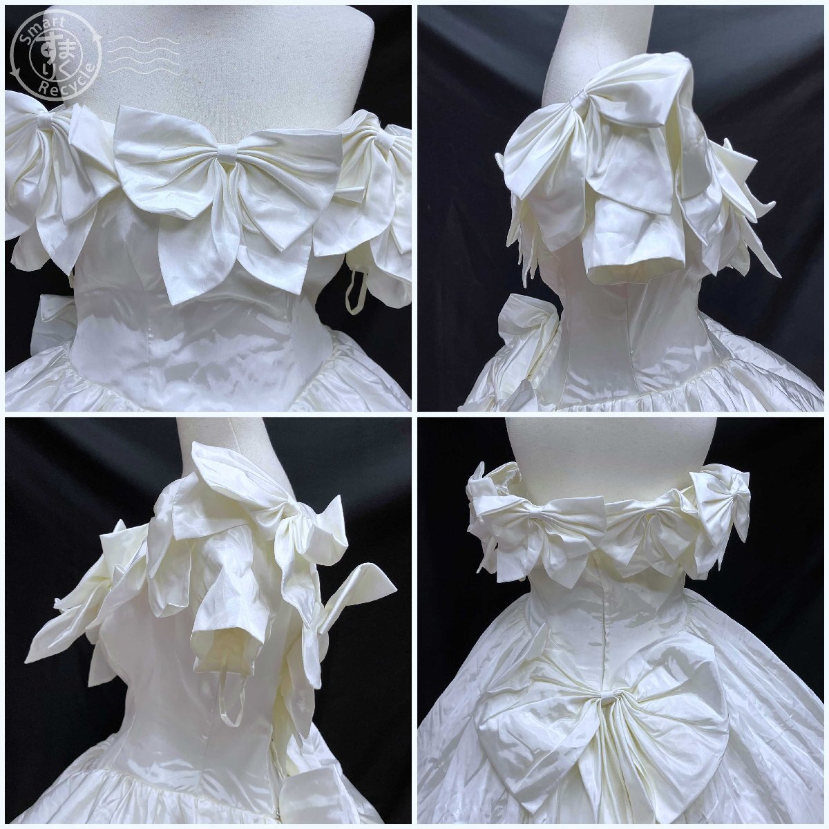 2404305173 * [ direct receipt limitation (pick up) ] wedding dress dress white ribbon pannier attaching off shoulder Princessline 