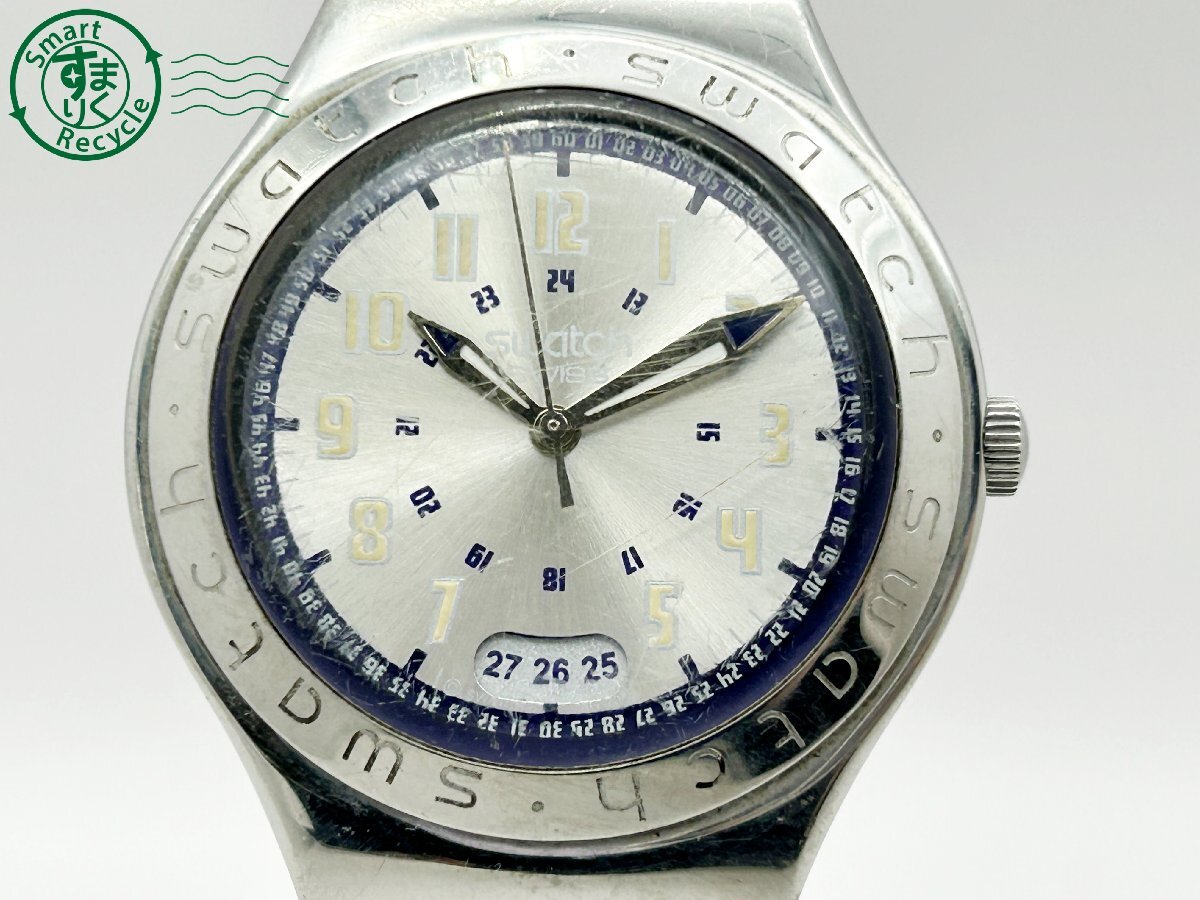 2404600537 ◇ swatch スウォッチ IRONY アイロニー AG2003 シルバー文字盤 デイト メンズ クォーツ QUARTZ QZ 腕時計 中古の画像2