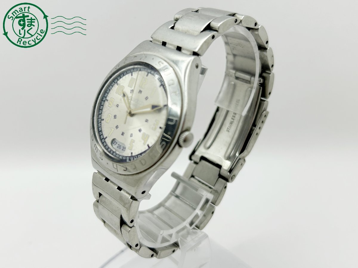 2404600537 ◇ swatch スウォッチ IRONY アイロニー AG2003 シルバー文字盤 デイト メンズ クォーツ QUARTZ QZ 腕時計 中古の画像3