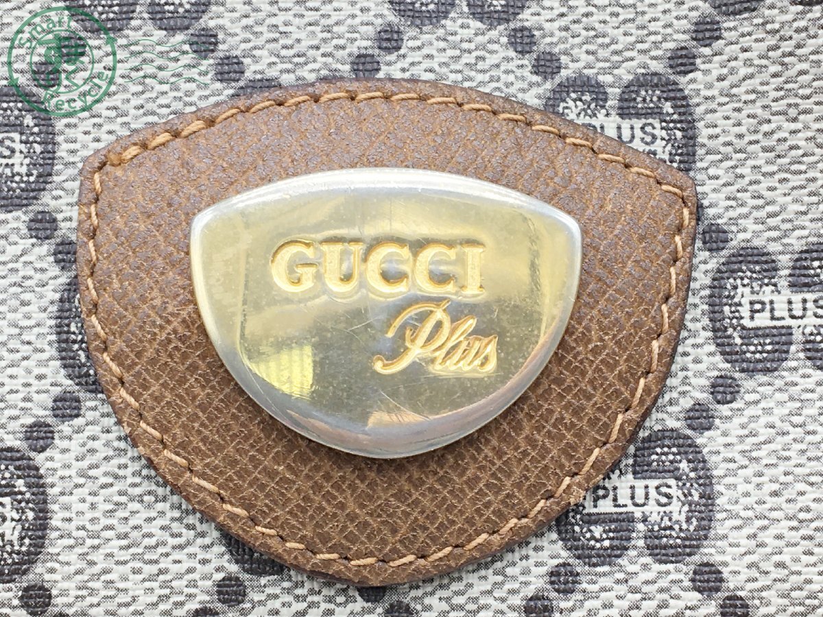 2404600939　＊ GUCCI Plus グッチ プラス トートバッグ キャンバス レザー ベージュ ショルダーバッグ 肩掛け レディース 中古 ジャンク_画像6