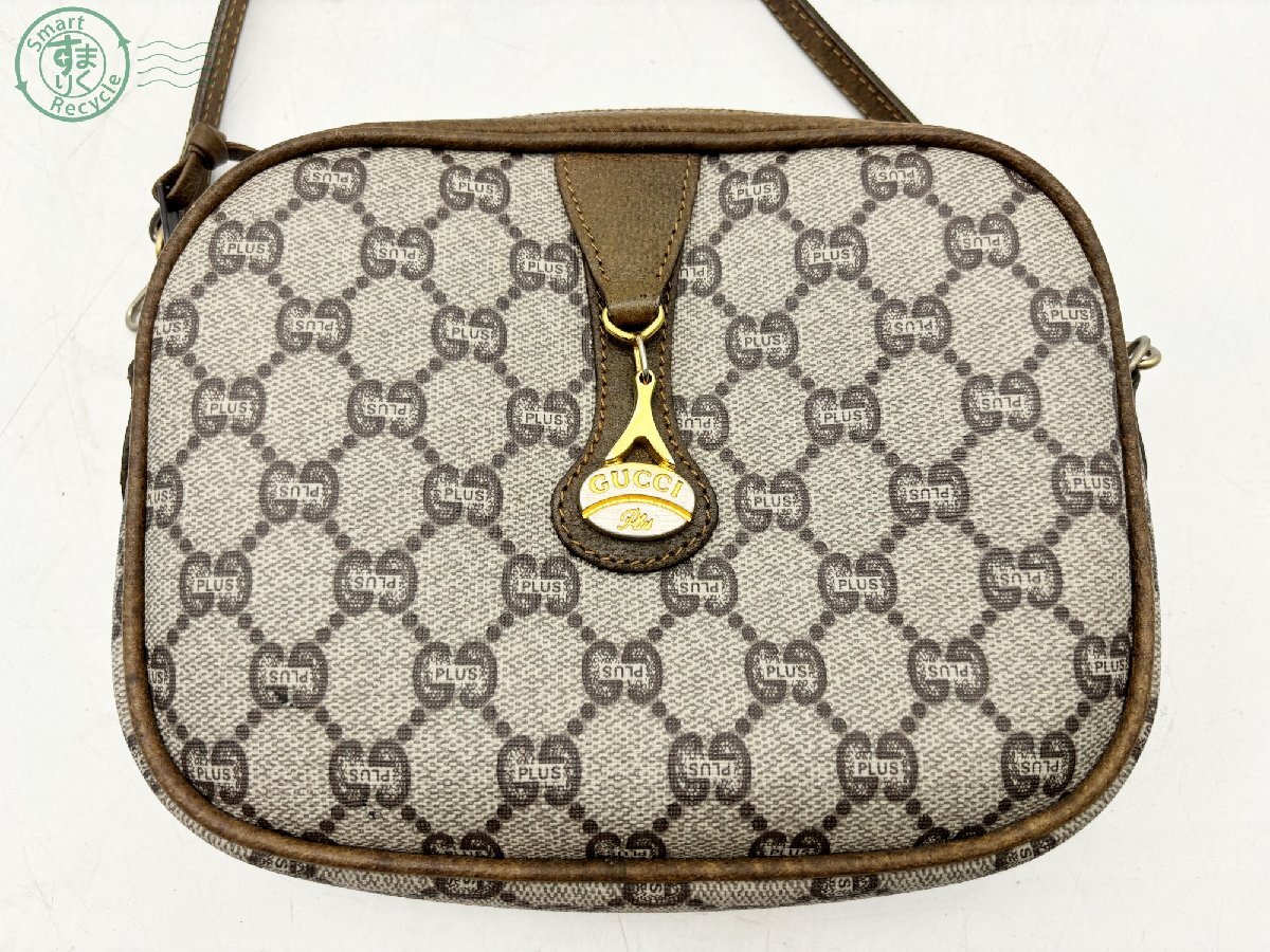 2404602063 ▲ GUCCI Plus グッチ プラス ショルダーバッグ GG ヴィンテージ PVC レザー レディース 鞄 斜め掛け バッグ 中古の画像2