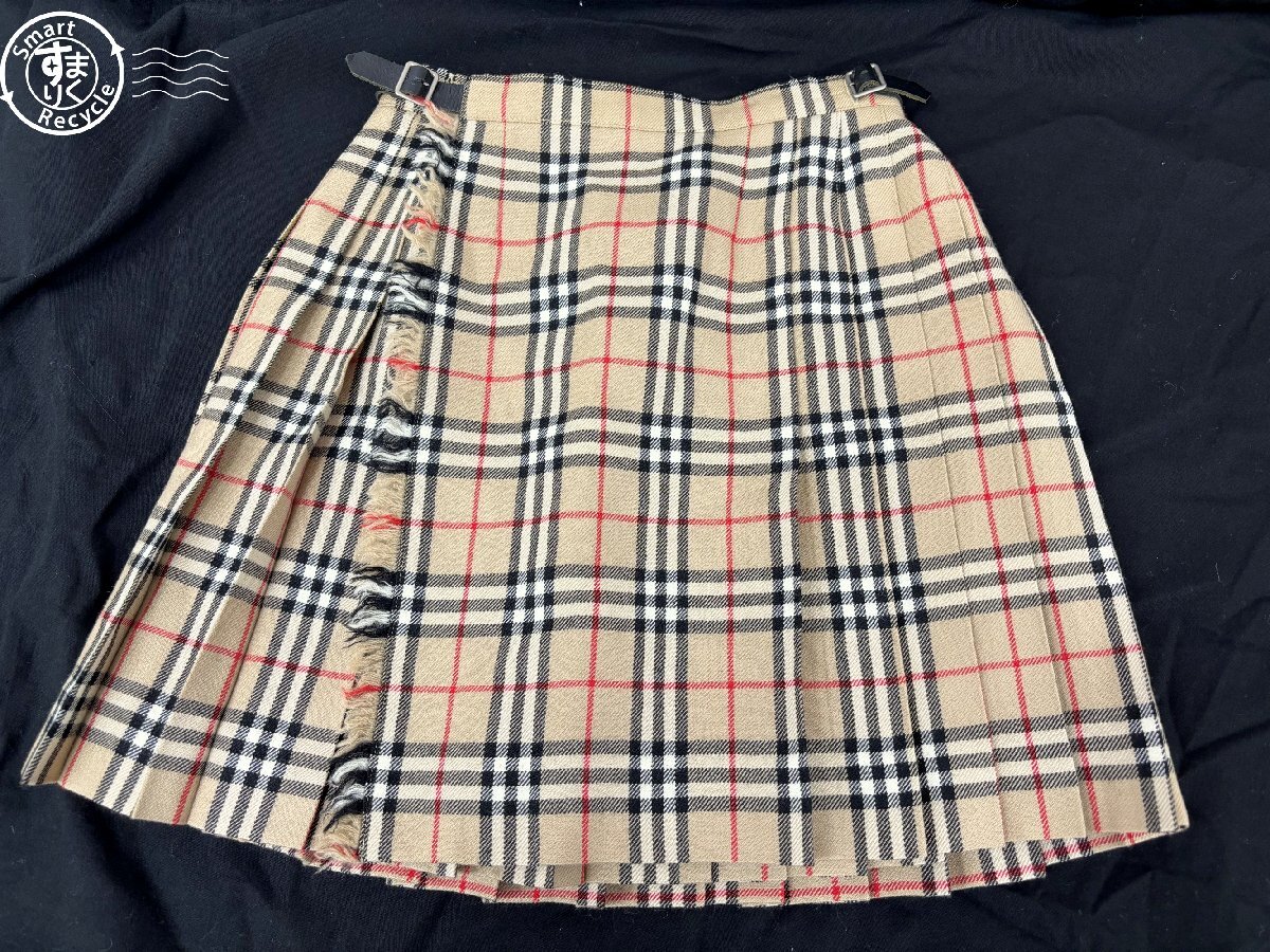 2404602191 ▲ BURBERRY バーバリー シャツ 140A ネクタイ スカート 130A ノバチェック 女の子 キッズ 洋服 中古 卒業 入園の画像6