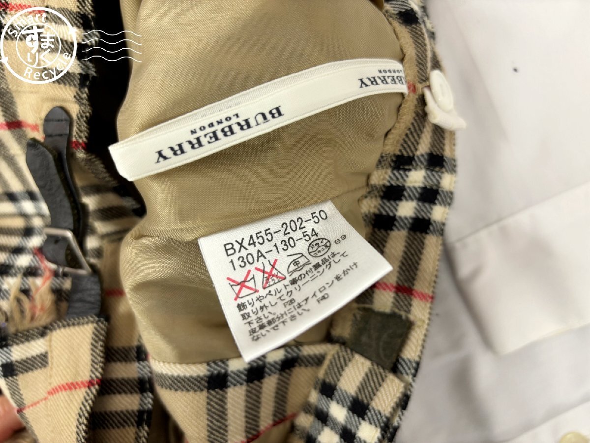 2404602191 ▲ BURBERRY バーバリー シャツ 140A ネクタイ スカート 130A ノバチェック 女の子 キッズ 洋服 中古 卒業 入園の画像8