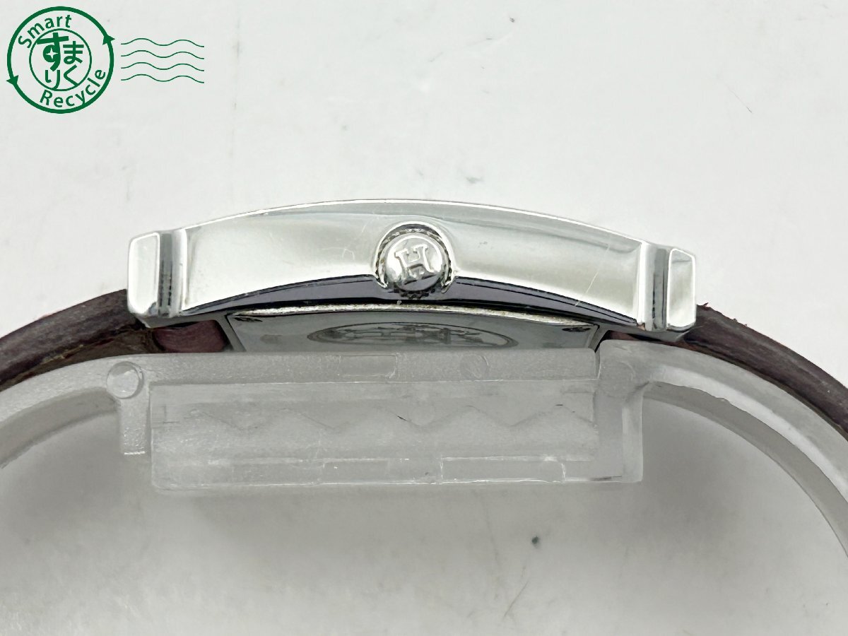 2404602713　◇ 1円～! HERMES エルメス Hウォッチ HH1.210 アイボリー系文字盤 シルバー レッド レディース QUARTZ QZ 腕時計 中古