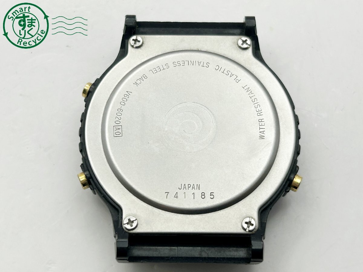 2404603115 ◇ SEIKO セイコー ALBA アルバ V600-6020 アラームクロノグラフ フェイスのみ ブラック メンズ QUARTZ QZ 腕時計 中古の画像2