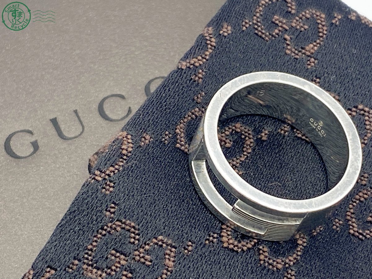 2404603150 △ GUCCI グッチ 指輪 ブランデッド G リング 925 刻印 約14号 シルバー アクセサリー ブランド 中古の画像1