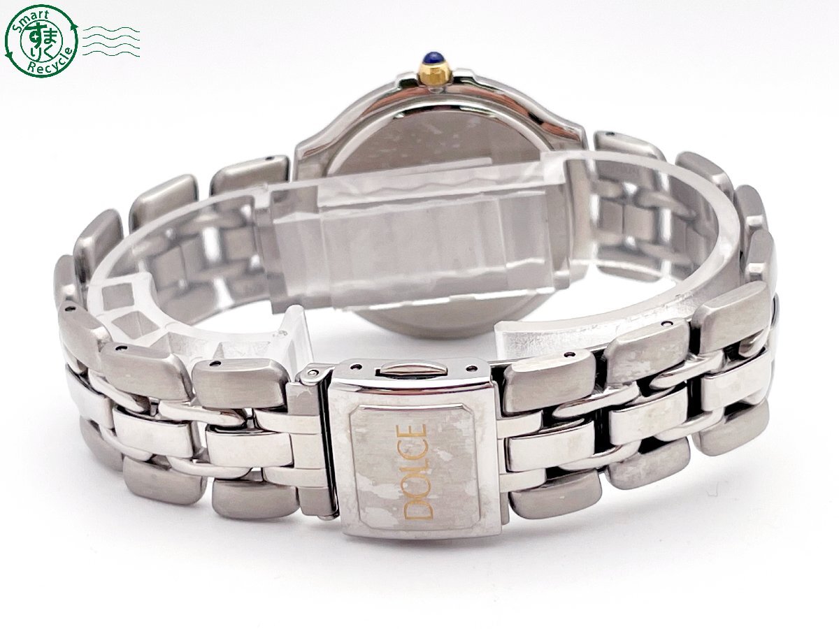 2404604008 # SEIKO Seiko DOLCE Dolce 5E31-6010 quartz QZ analogue wristwatch navy face original belt case attaching 
