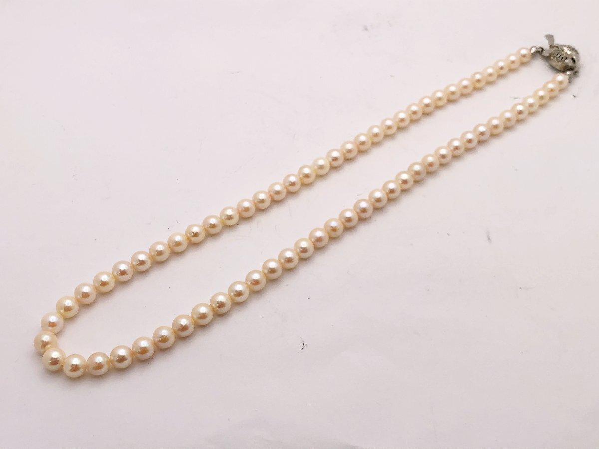 2404603907 ▽ パール 真珠 ネックレス 約5.5mm-約5.9mm 全長 約42.0cm レディース 女性 アクセサリー 現状品 中古の画像4